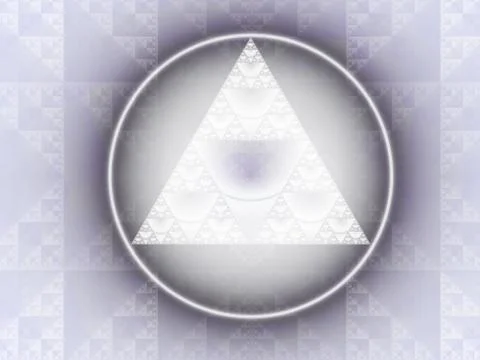 Abstract symmetric pattern with triangles and circle 库存插图