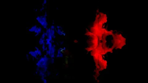Abstract symmetric red, blue and yellow colors background on a black background. Stock Footage 115911201
