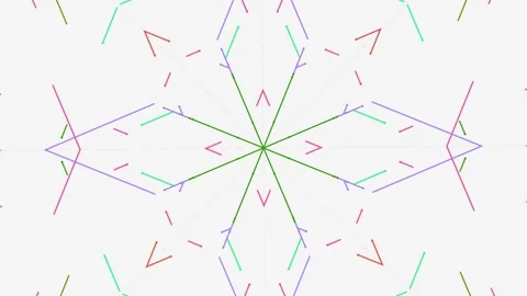 Abstract Symmetric Snowflake Pattern on White Background Stock Footage 329952299