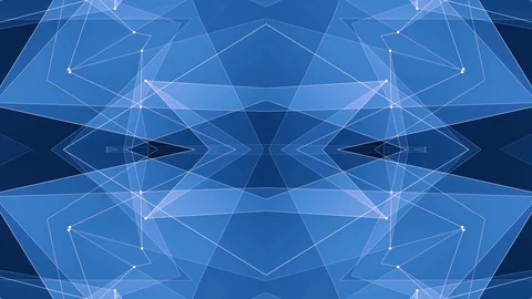 Abstract symmetrical BLUE poligon shape net cloud animation background new Stock Footage 90550548