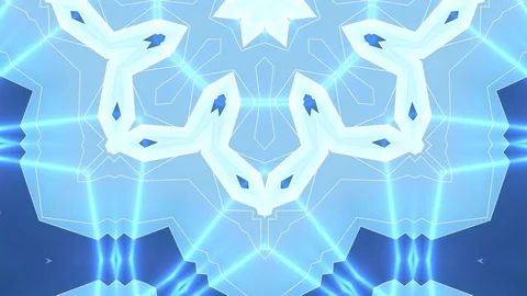 Abstract symmetrical BLUE poligon shape net shiny cloud animation background new 库存影片 90609724