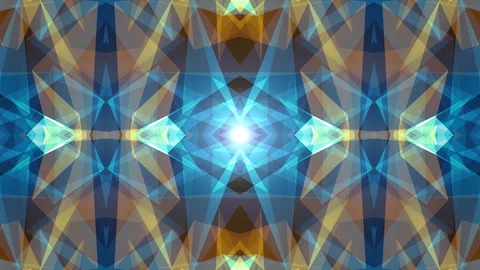 Abstract symmetrical BLUE YELLOW polygon shape net shiny cloud animation Stock Footage 90643017