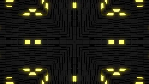 Abstract symmetrical composition, 3d elements light up like bulbs with Stock Footage 274187906