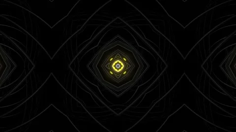Abstract symmetrical composition, 3d elements light up like bulbs with Stock Footage 274188550