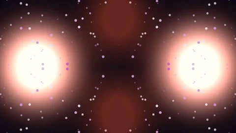 Abstract Symmetrical Dual Glowing Orbs and Light Particles Stock Footage 337516136