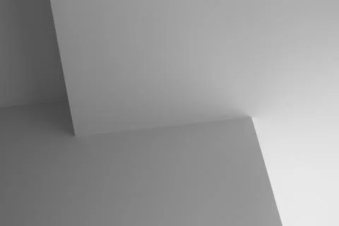 Abstract symmetrical geometric pattern. Breaks of white and gray walls Foto stock
