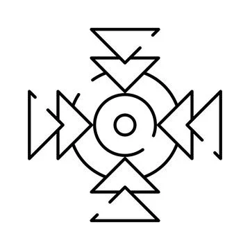 Abstract symmetrical geometric vector line art symbol Stock Illustration