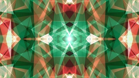Abstract symmetrical GREEN RED polygon star shape net shiny cloud animation Stock Footage 90644627
