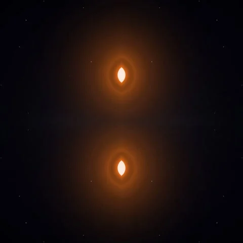 Abstract symmetrical light patterns and glowing orbs on black background. Stock Footage 327260020