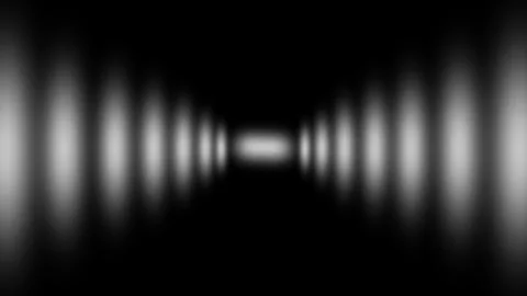 Abstract Symmetrical Light Tunnel Background with White Glow Waves on Blac Stock Illustration