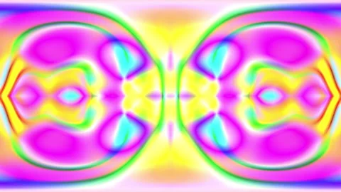 Abstract Symmetrical Liquid Flow with Vivid Prismatic Colors and Mirror Dis.. Stock Footage 343475378