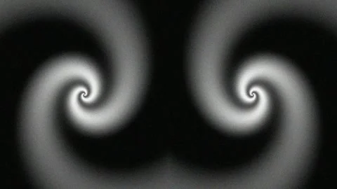 Abstract symmetrical monochrome vortex spirals background for motion design Stockbeeldmateriaal 336259253