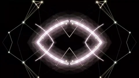 Abstract Symmetrical Neon Geometric Motion Graphics Loop for Technology Music Stock Footage 328647174