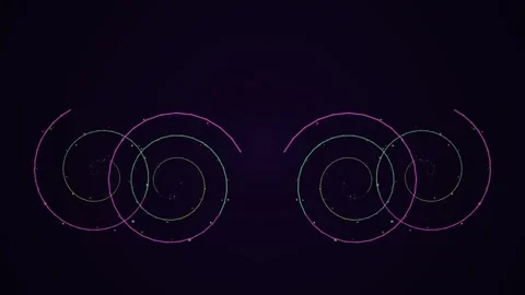 Abstract Symmetrical Neon Spirals Motion Background Stock Footage 333695803