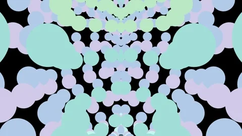 Abstract Symmetrical Pattern with Pastel Circles on Black Background Stock Footage 332257494