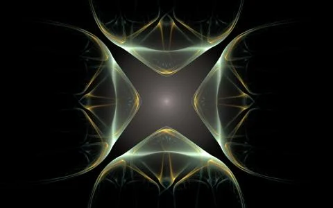 Abstract symmetrical pattern in the shape of a square on a black background Stock Illustration