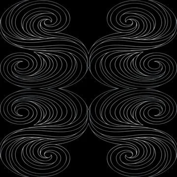 An abstract symmetrical pattern with spiral lines Stock Illustration