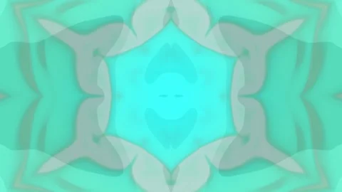 Abstract symmetrical pattern with teal and white elements this illustration show Video stock 332025537