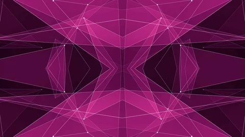 Abstract symmetrical PINK poligon shape net cloud animation background new 库存影片 90550810