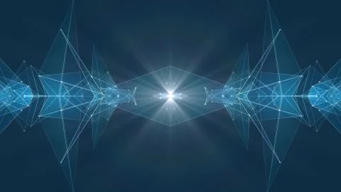 Abstract symmetrical poligon shape net cloud illustration background new quality Stockillustratie