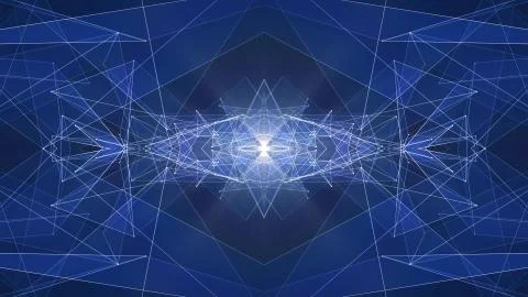 Abstract symmetrical poligon shape net cloud illustration background new quality Stockillustratie