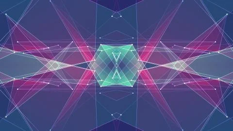 Abstract symmetrical poligon shape net cloud illustration background new quality Stock Illustration