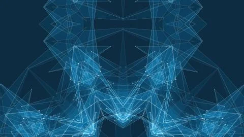 Abstract symmetrical poligon shape net cloud illustration background new quality Stockillustratie