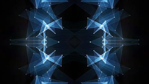 Abstract symmetrical poligon shape net cloud illustration background new quality Stock Illustration