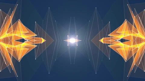 Abstract symmetrical poligon shape net cloud illustration background new quality イラスト素材