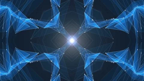 Abstract symmetrical poligon shape net cloud illustration background new quality Stock Illustration