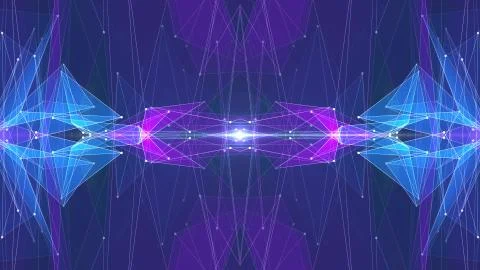 Abstract symmetrical poligon shape net cloud illustration background new quality Stock Illustration