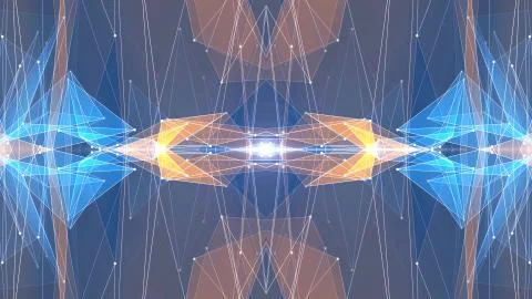 Abstract symmetrical poligon shape net cloud illustration background new quality Illustrazione stock