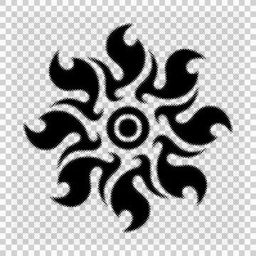 Abstract symmetrical swirling pattern design with spiral elements and curve.. Stock Illustration