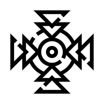 Abstract symmetrical tribal geometric pattern icon design Stock Illustration