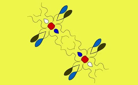 Abstract symmetrical tribal pattern design on vibrant yellow background Stock Illustration