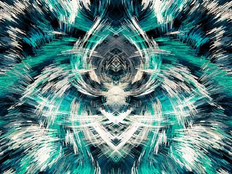 Abstract Symphony: Vibrant Brush Strokes, Extruded Cubes, Contemporary Canv.. Stock Illustration