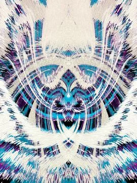 Abstract Symphony: Vibrant Brush Strokes, Extruded Cubes, Contemporary Canv.. Stock Illustration