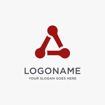 Abstract synergy triangle link connection letter A Logo Icon Stock Illustration