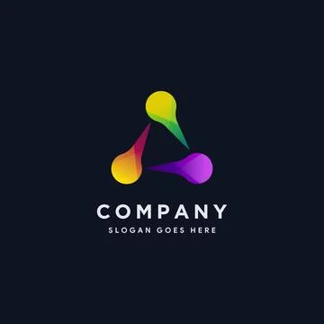 Abstract synergy triangle link connection logo Icon vector template Stock Illustration
