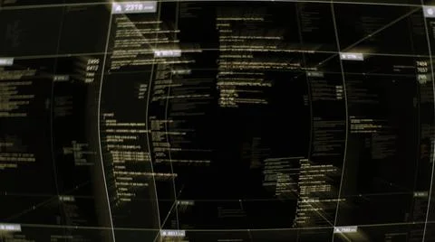 Abstract system error of programming code, computer crash. Animation. Display of Stock Illustration