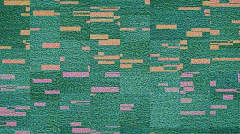 Abstract system error shimmering nostalgic holographic background. Broken GPU Stock Photos