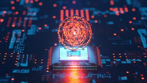 Abstract system of quantum computing, the future supercomputer technology Stock Footage 296280435