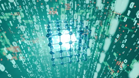 Abstract system of quantum computing, the future supercomputer technology Stock Footage 296280445