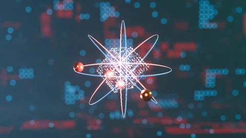Abstract system of quantum computing, the future supercomputer technology Stock Footage 296281074