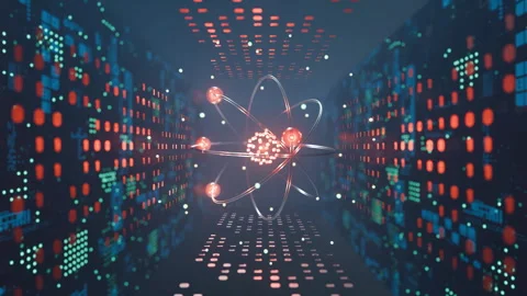 Abstract system of quantum computing, the future supercomputer technology Stock Footage 296281099