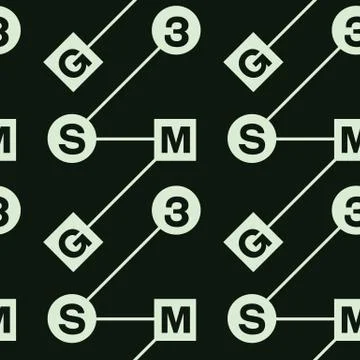 Abstract system typography coded seamless pattern Illustrazione stock