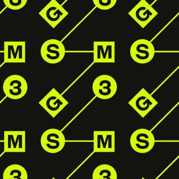 Abstract system typography coded seamless pattern Stock Illustration