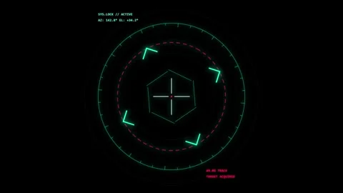 Abstract Tactical Neon Hud Target Lock Seamless Stock Footage 346205583