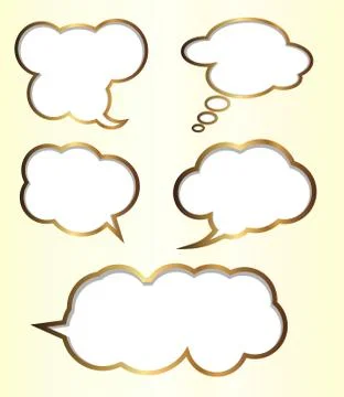 Abstract talking gold bubble Stock Illustration