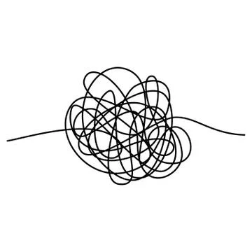 Abstract tangle thread.  Vector illustration isolated on white background Stock Illustration